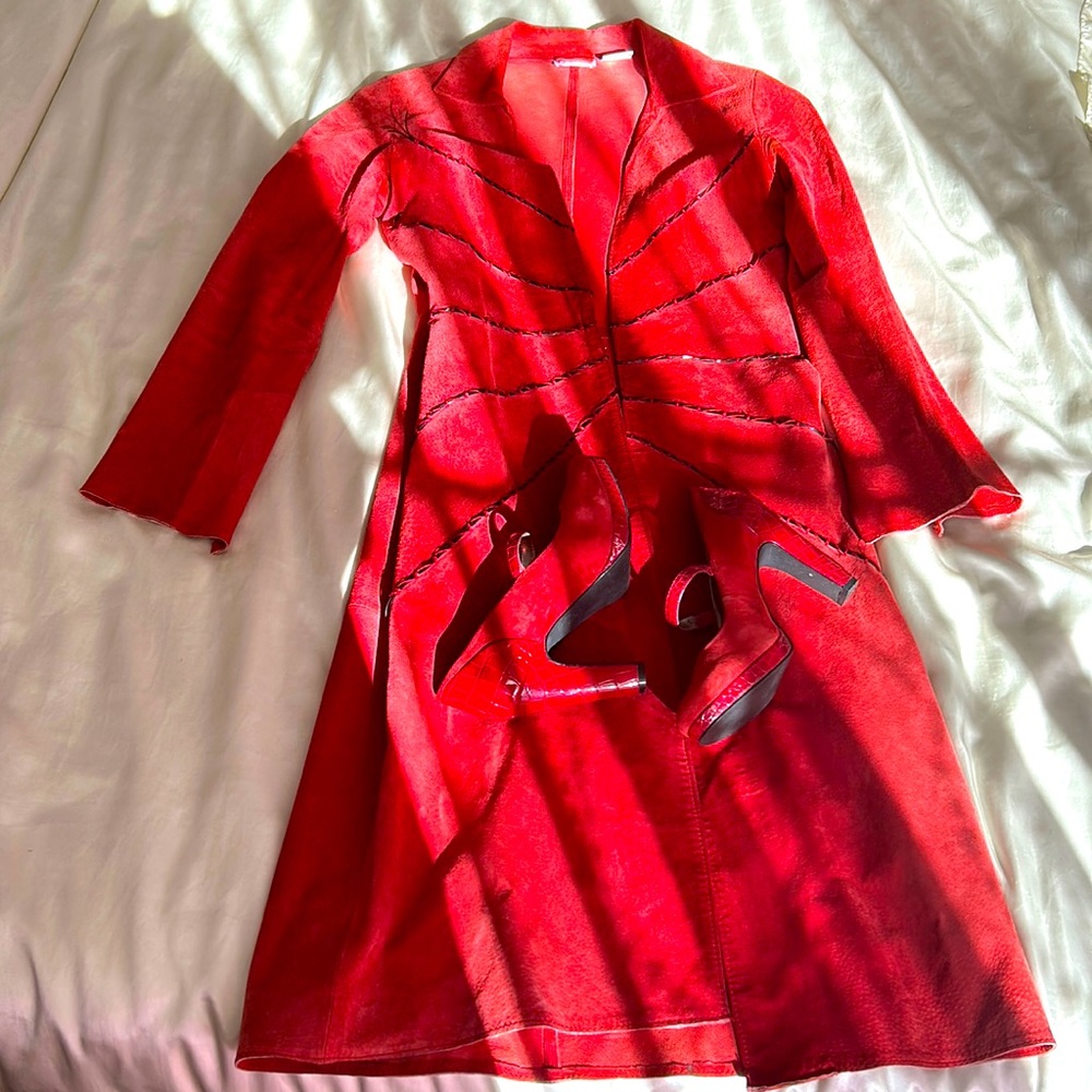 Red Leather Coat